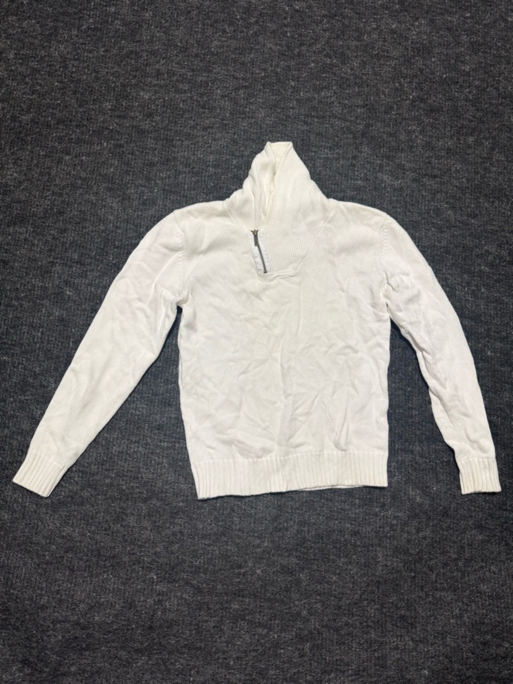 Zara Men's Cream Half-Zip Sweater